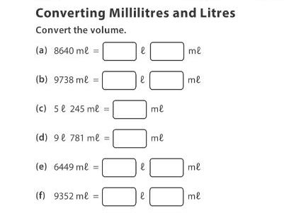 Converting Millilitres and Litres | Teaching Resources