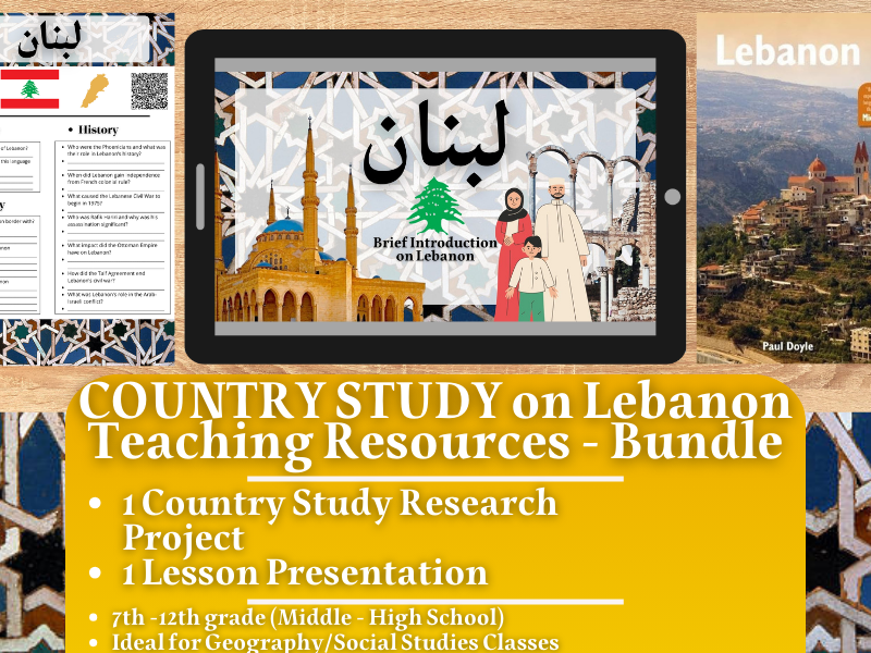 Country Study Teaching Resources - Lebanon - Social Studies + Geography - Bundle