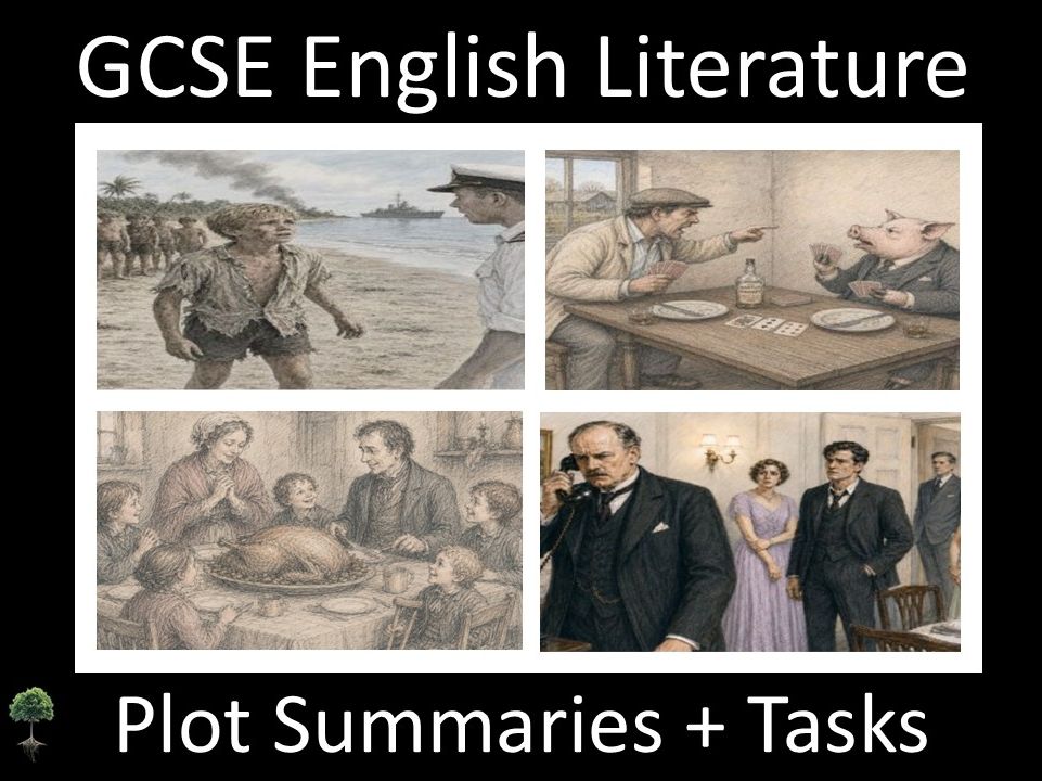 GCSE English Literature Plot Summaries + Tasks