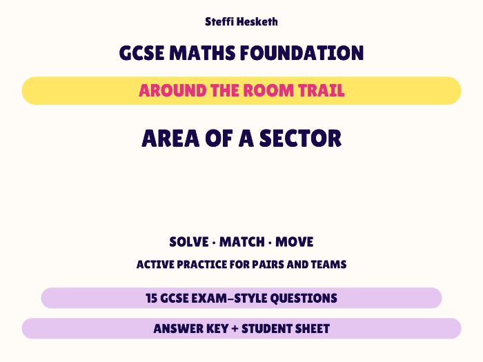 GCSE Foundation Maths Area of a Sector | Around the Room Trail