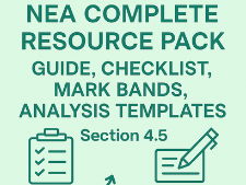 AQA A-Level PE | NEA Resource Pack | Guide, Checklist, Mark Bands, Analysis Templates |