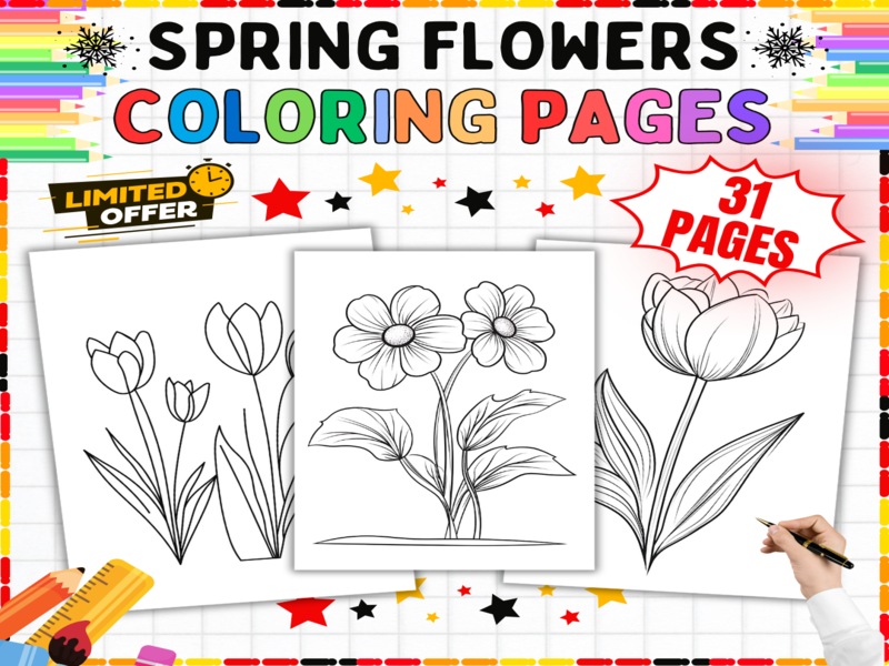 Spring Flowers Colouring Pages | Blossom Activities - Printable Botanical Worksheets