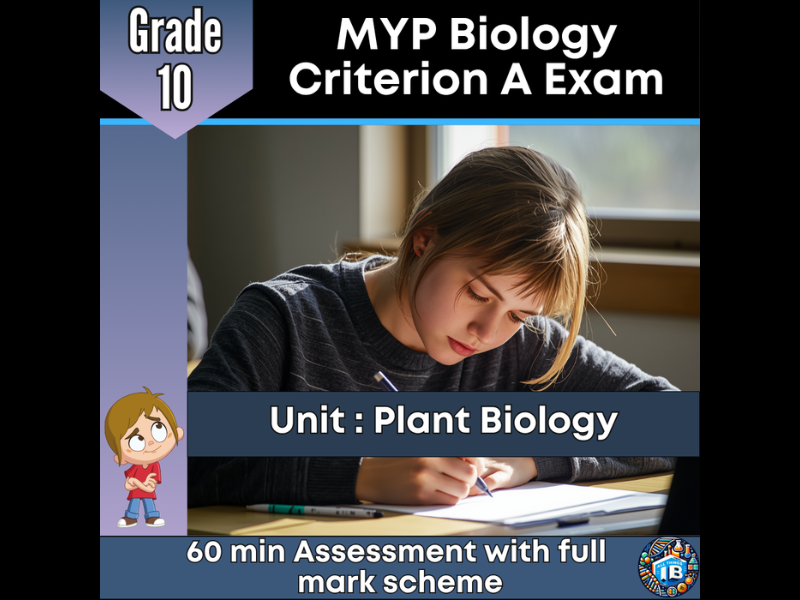 MYP Grade 10 Biology: Criterion A Exam - Plant Biology - 2026