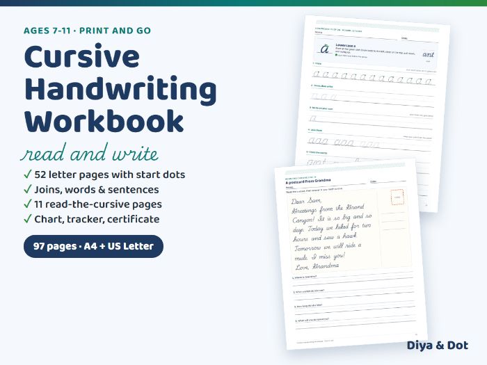 Cursive Handwriting Practice Workbook