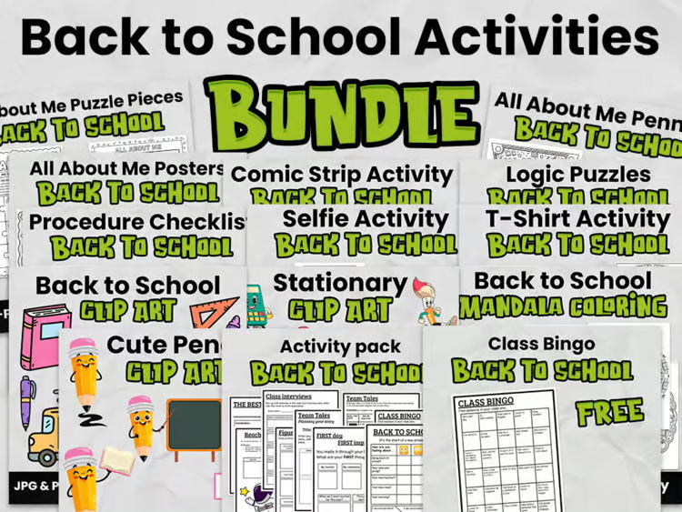 Back to School Activities Bundle | All About Me, Puzzles & Classroom Displays | KS1–KS2