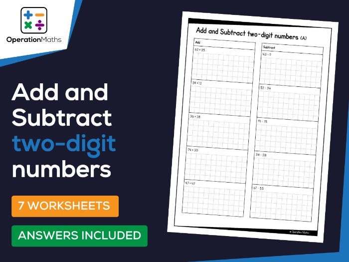 Add and Subtract two-digit numbers
