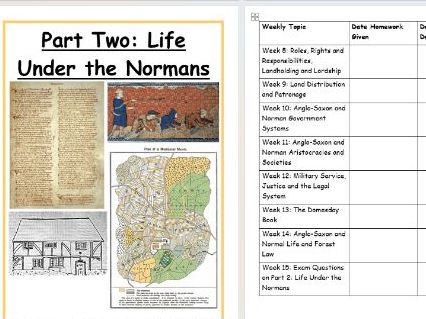 AQA The Normans Homework Booklet Part 2