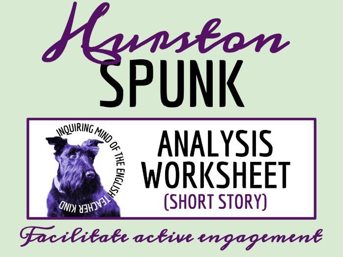 "Spunk" by Zora Neale Hurston Close Reading Analysis Worksheet