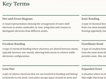 AS Level Chemistry - Unit 3.7 Dot-and-cross diagrams