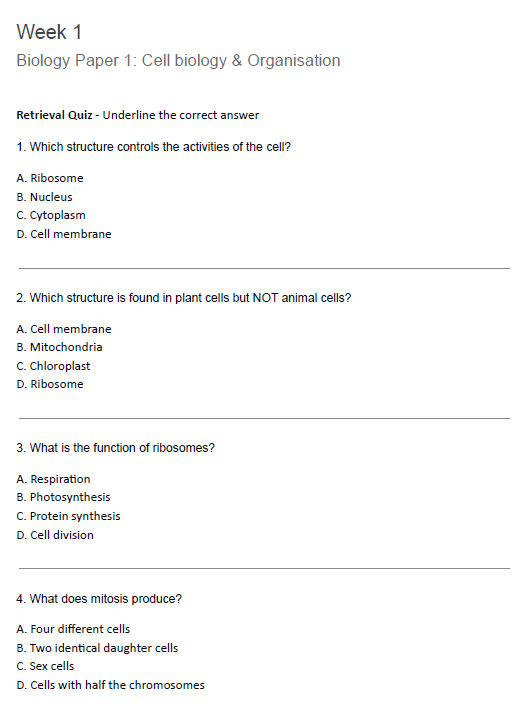 GCSE AQA Combined Science: Paper 1 Complete Revision Booklet | Teaching ...