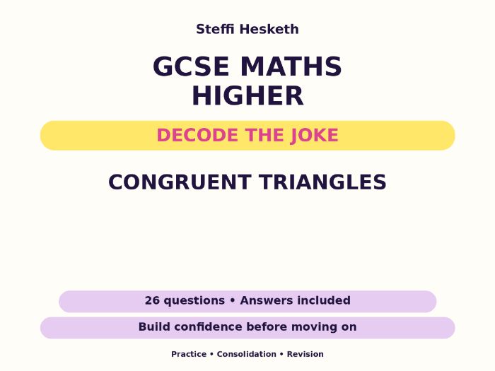Congruent Triangles | GCSE Decode the Joke + Answers