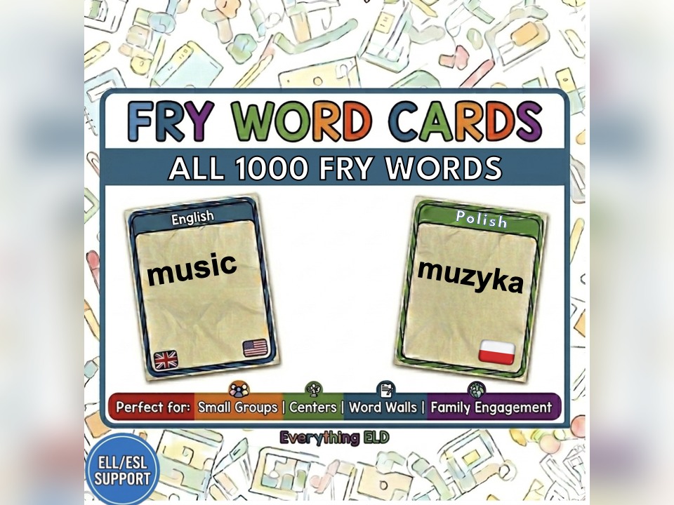 Polish-English Flashcards: All 1000 Fry Words