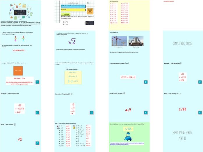 Surds - GCSE Maths Higher PowerPoint Lessons Resource Bundle