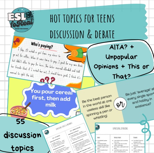 Hot topics for teens: Unpopular Opinions + AITA + This or That (BUNDLE)