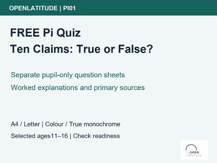 FREE Pi Quiz: Ten Claims and Worked Explanations