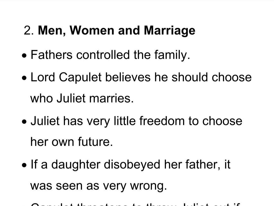 IGCSE Romeo and Juliet: Theme of Gender– SEN/ Lower Ability