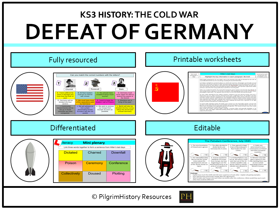 KS3 History Cold War: Defeat of Germany & the Origins of Tension (FREE Lesson)