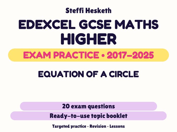 Edexcel GCSE Maths Higher: Equation of a circle Exam Questions | 2017-2025