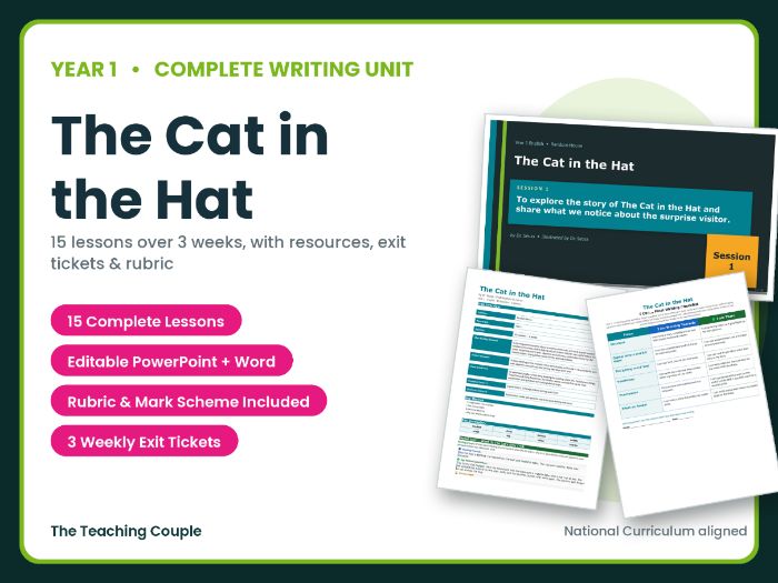 The Cat in the Hat | Year 1 English Unit | 15 Complete Lessons + Resources + Mark Scheme