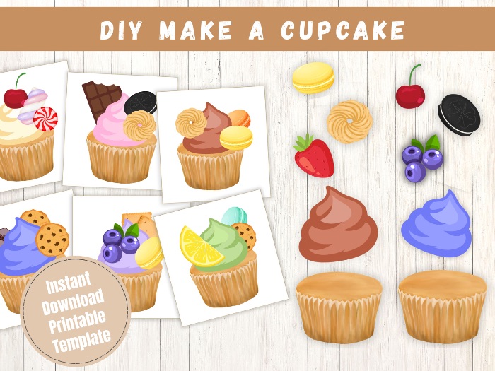 Make your own cupcake activity - Printable paper games