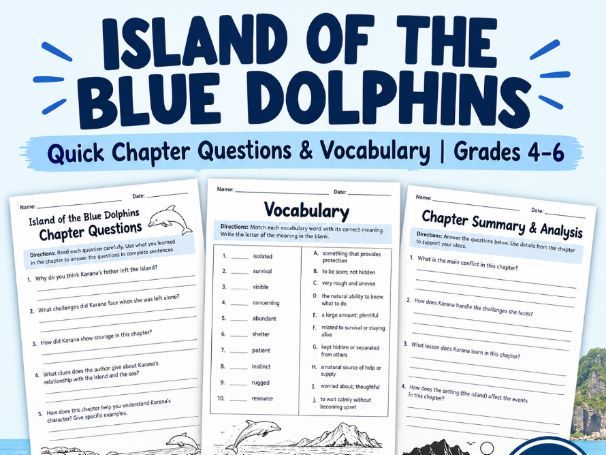 Island of the Blue Dolphins Quick Chapter Questions & Vocabulary