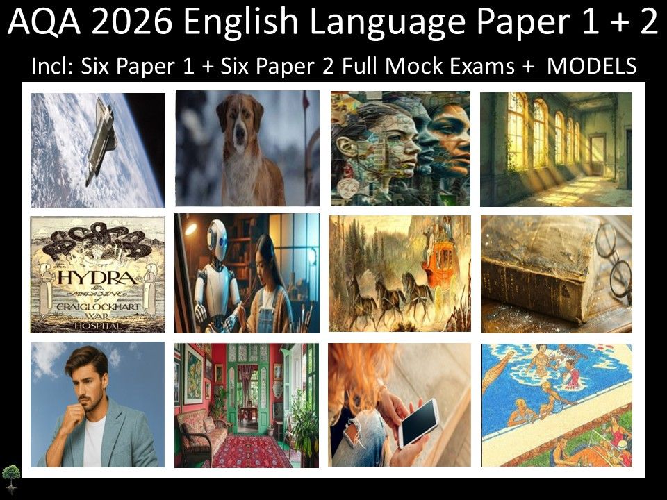 Twelve AQA 2026 GCSE English Language Paper 1 + 2 Mocks | MODELS
