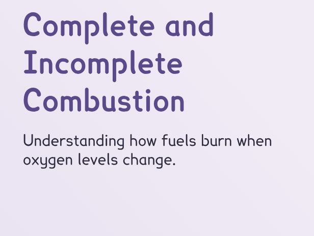 Complete vs Incomplete Combustion (PPT + Worksheet)