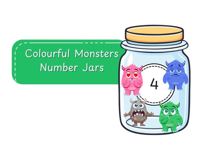 Colourful Monsters Number Jars 0-20