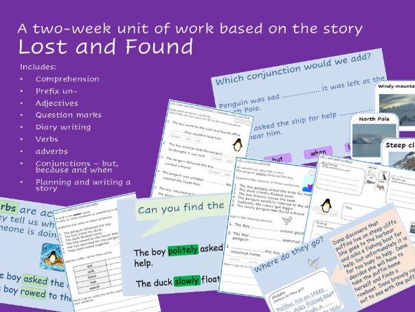 Lost and Found - English unit of work