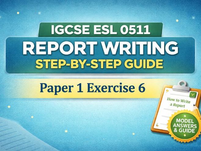 IGCSE ESL 0511 Report Writing Made Easy – Paper 1 Exercise 6 (Model Answers + Guide)