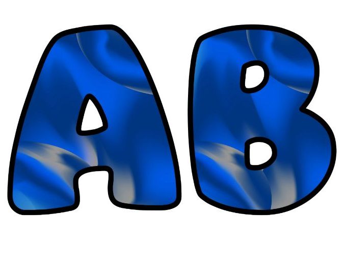 Blue Abstract Art Lettering Set | Classroom Display | Upper & Lowercase, 0-9 and Signs