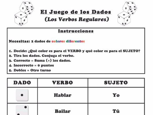 Dice Game - Conjugation Practice