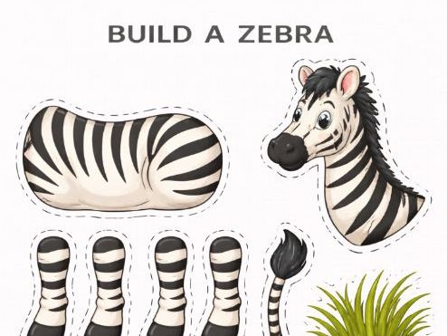 Cut and Paste a Zebra- Fine Motor Skills