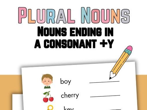 Plural Nouns Ending in Y Worksheets | Grammar Practice