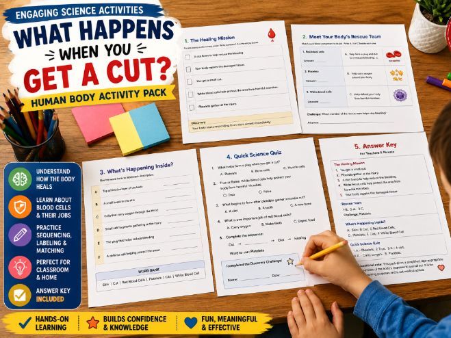 What Happens When You Get a Cut? | Human Body Science Activity Pack