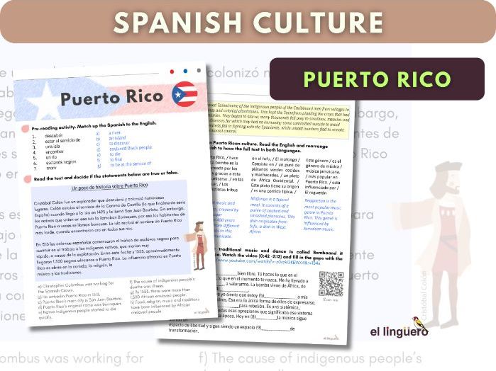 Puerto Rico: culture, history and Black heritage – Spanish reading & activities