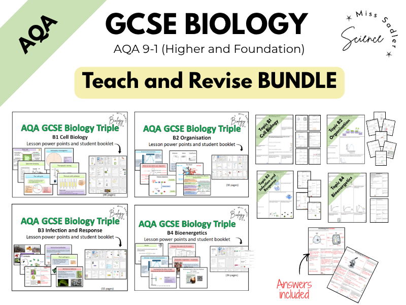 AQA GCSE Biology Triple Teach and Revise Paper 1 Bundle