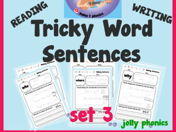 Set 3: Tricky word sentence writing and reading | HFW | Jolly Phonics