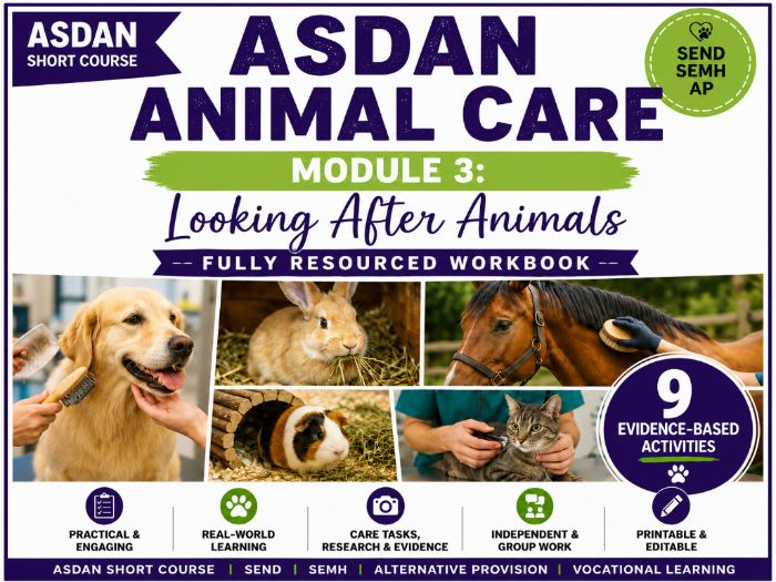 ASDAN Animal Care Short Course – Module 3: Looking after Animals (3A1–3A9)