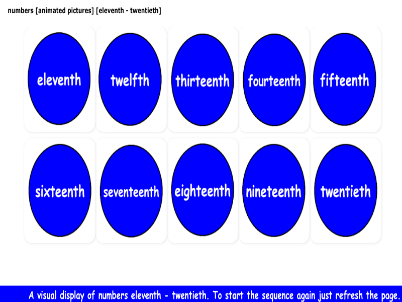 numbers [animated pictures] [eleventh - twentieth]