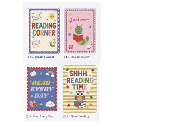 Reading Corner Whimsical Posters