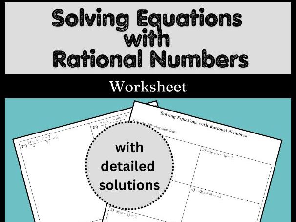 Solving Equations with Rational Numbers Worksheet (with solutions)