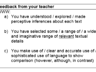 Specimen Paper 4 AQA Language P1 and 2 Marking Materials with answers built in...