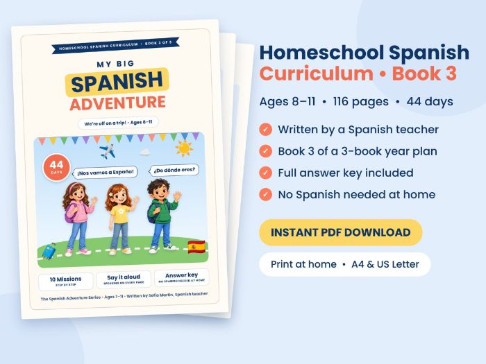 KS2 Spanish Workbook: My Big Spanish Adventure (Trip to Spain), 116 Pages with Answers