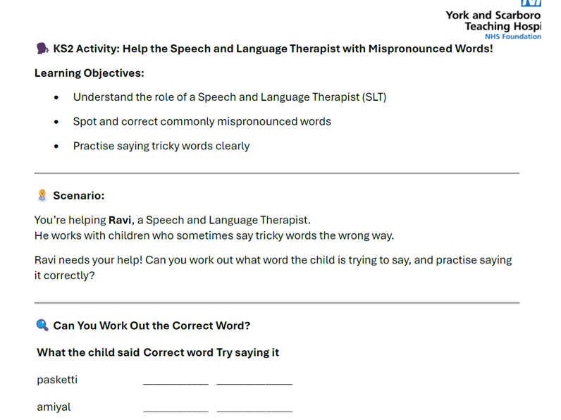 Problem Solving with a Speech and Language Therapist
