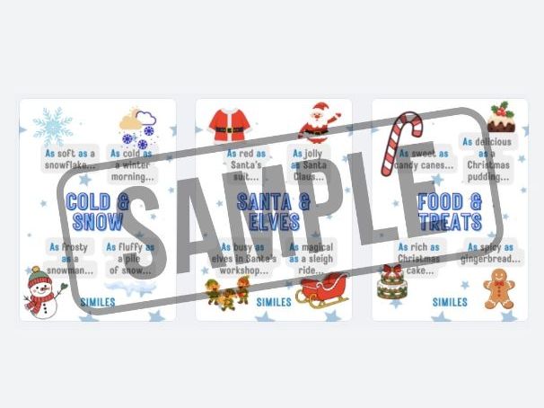 SIMILES - Christmas Themed - AS...AS... - 4 x A4 Posters - KS2