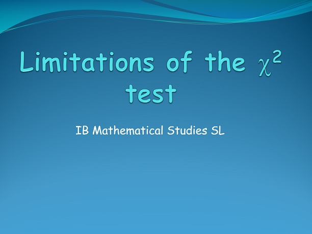 Limitations of the chi-squared test