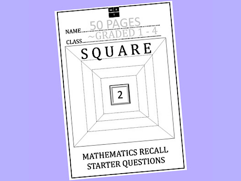 GCSE MATHS ~GRADED 1-4, LESSON STARTER, RECALL QUESTIONS BOOKLET - SQ2