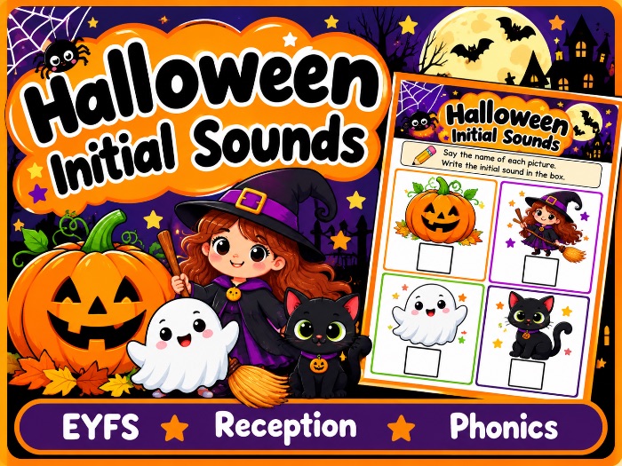 Halloween Initial Sounds Worksheet | Phonics Worksheet
