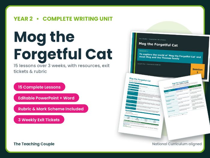 Mog the Forgetful Cat | Year 2 English Unit | 15 Complete Lessons + Resources + Mark Scheme